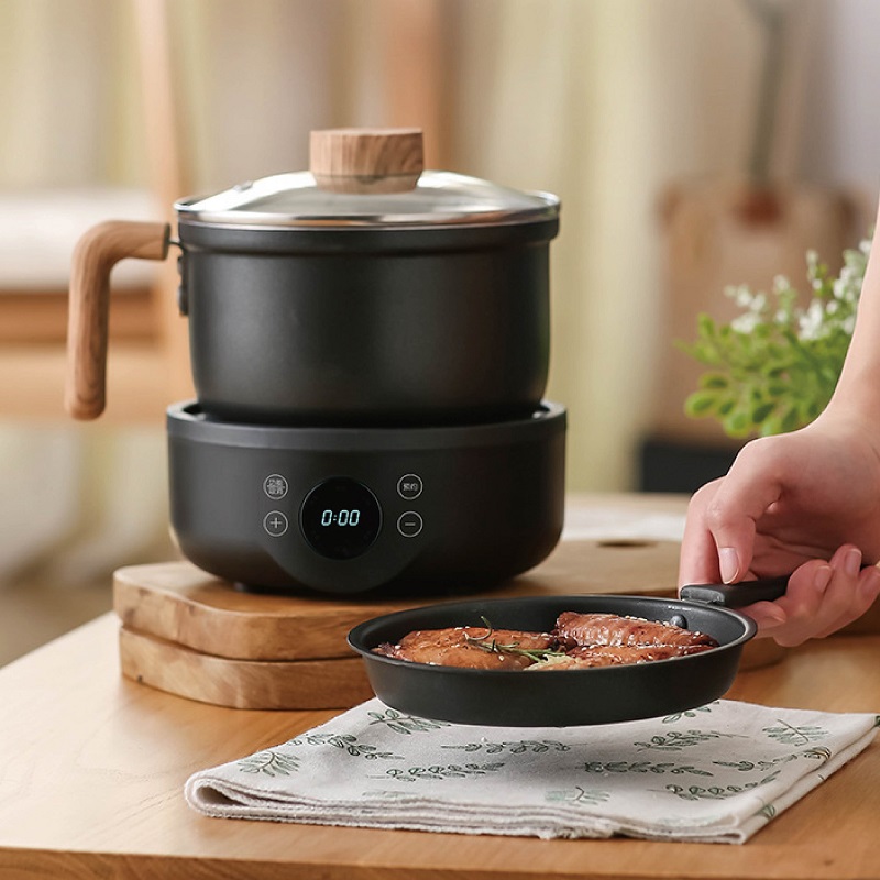 Fondue Set Electric - Pentola Elettrica Multifunzione 110V/220V, Padella Antiaderente,