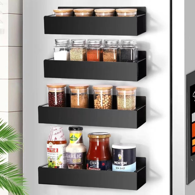 Kitchen Appliances Refrigerators - Set di 2 Portaspezie Magnetici Neri