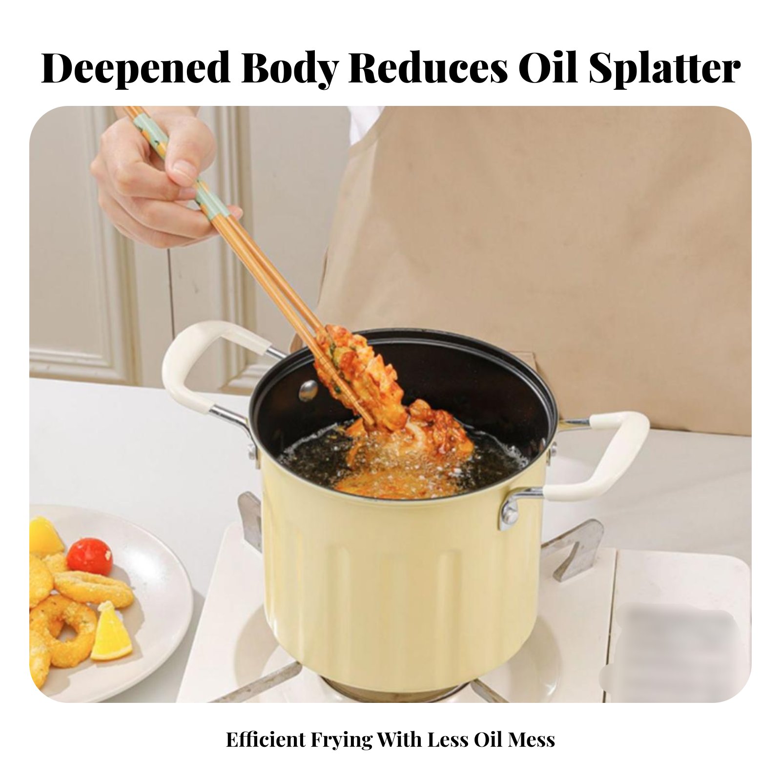 Deep Fryer Stainless - Mini Friggitrice Facile da Pulire, Piccola