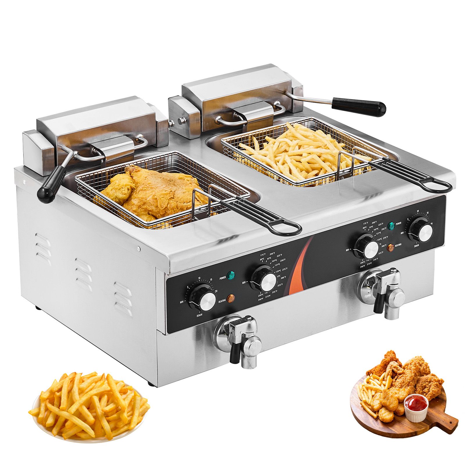 Deep Fryer Stainless - Friggitrice Commerciale da 3500W, Friggitrice Elettrica