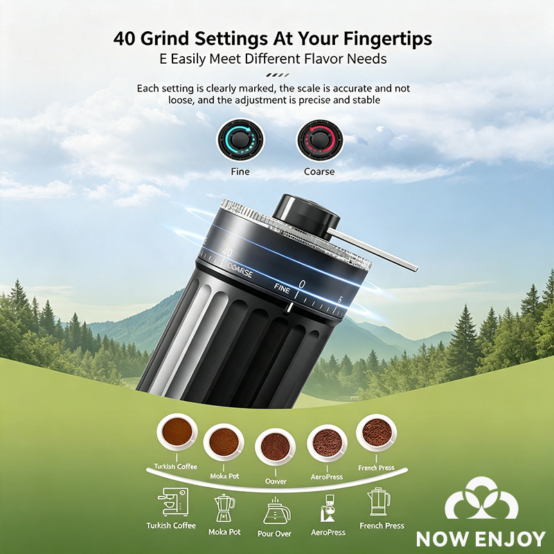 Macinacaffè Manuale NOW ENJOY  - Coffee Grinder Burr recensione e prezzo
