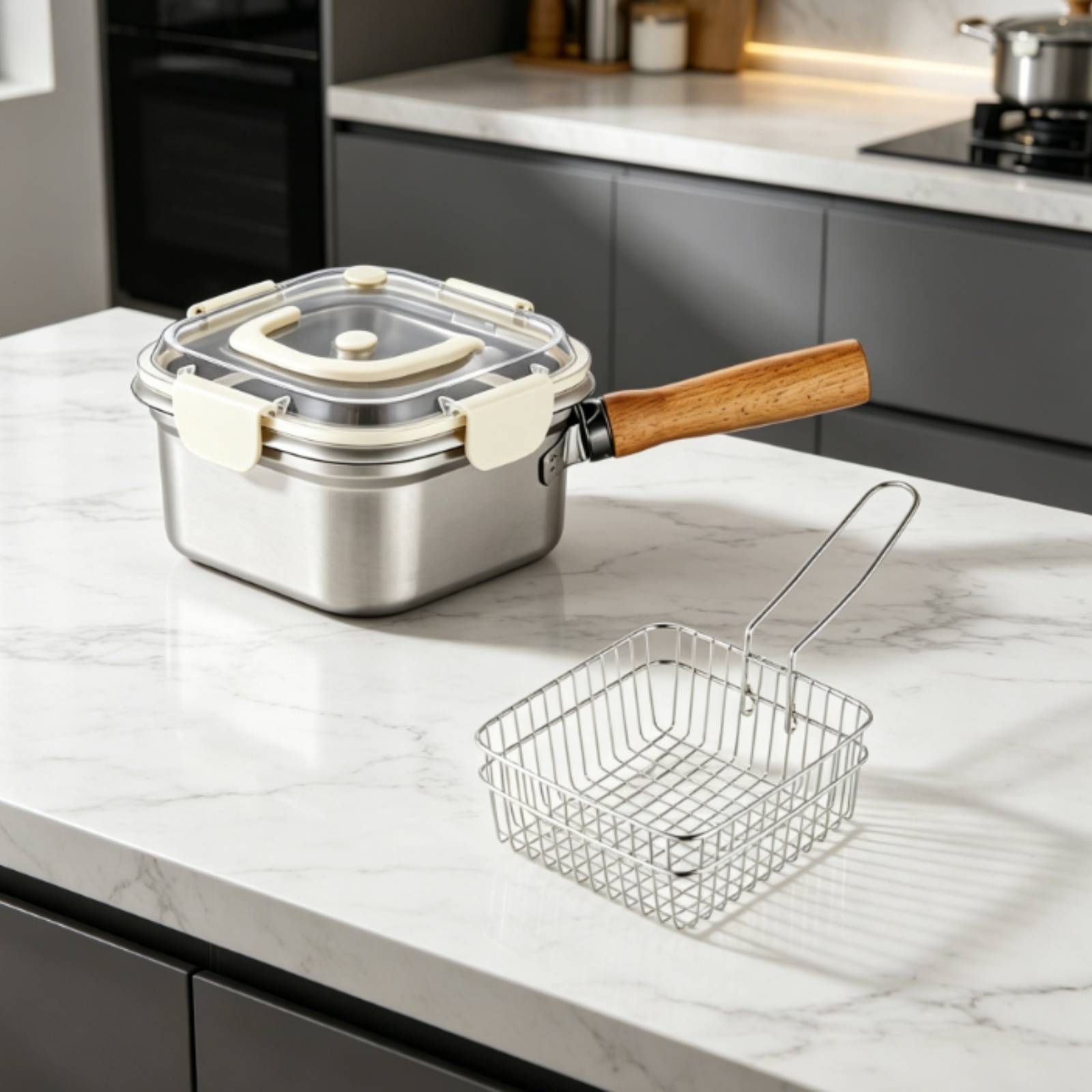 Set di 2 Pentole per Friggitri - Deep Fryer Stainless recensione e prezzo